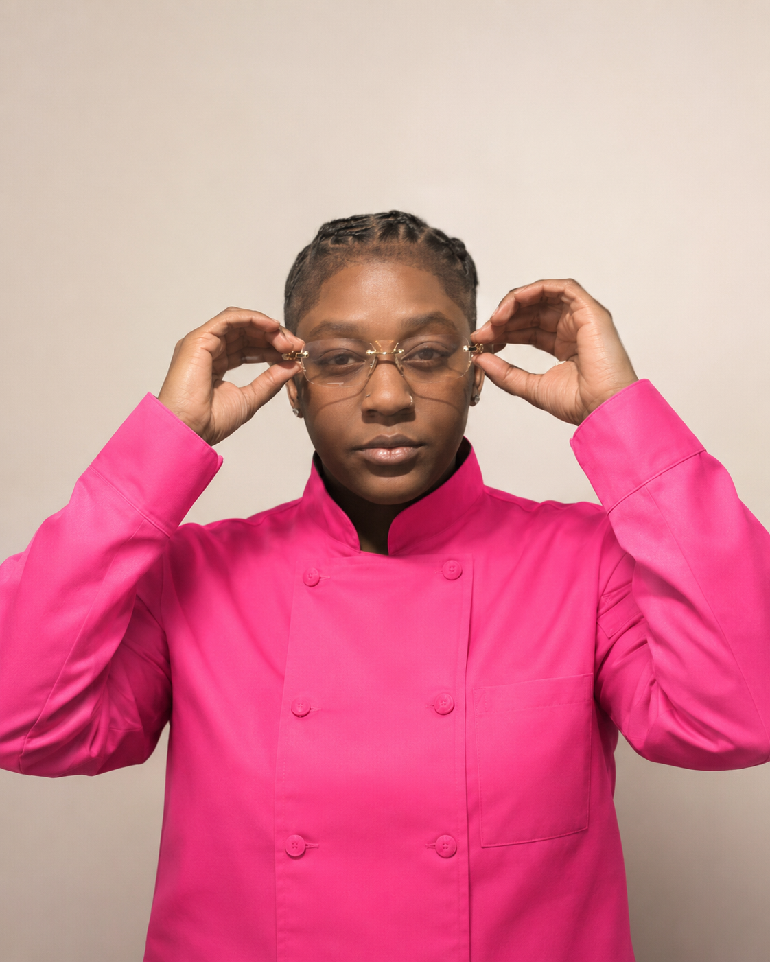 Chef Kay plating an elevated Southern dish